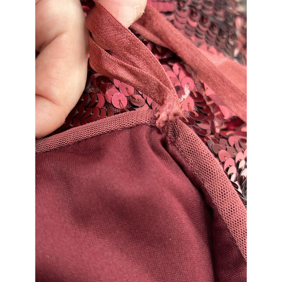 Mac Duggal 93540 Size 16 Embellished Cap Sleeve Cowl Neck Trumpet Gown Red NWT - Picture 13 of 14